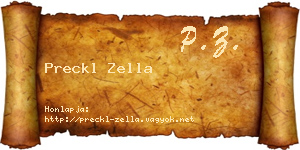 Preckl Zella névjegykártya